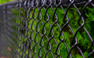 Black chain link fence